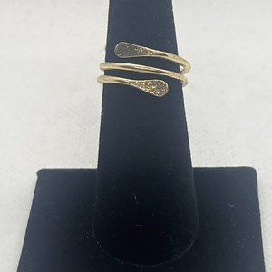 Gold Plated Spiral with hammered ends ring
